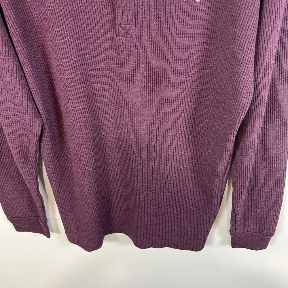 Victoria's Secret Purple Sleepwear Thermal Waffle Shirt Henley‎ Women’s Size L